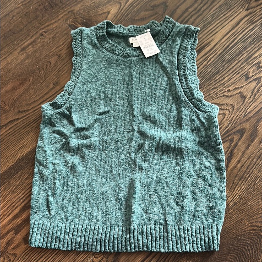 Green Sleeveless Knit Top by j crew NWT